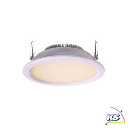 Recessed LED ceiling luminaire, current constant, 30V DC, 500 mA, 15W, 3000K, 135, silver