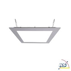 LED ceiling luminaire LED Panel square 20, current constant, 700 mA, 20W 4000K 120, silver
