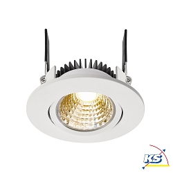 LED Loftindbygningslampe COB-68-350mA-RUND, strm konstant, 6W, 2700K, 45, hvid