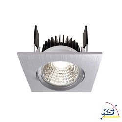 LED Ceiling recessed luminaire COB-68-350mA-SQUARE, current constant, 6W, 4000K, 45, brushed silver