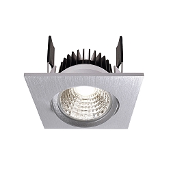 LED Loftindbygningslampe COB-68-350mA-FIRKANTET, str�m konstant, 6W, 4000K, 45�, b�rstet s�lv