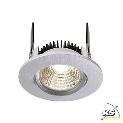 LED Ceiling recessed luminaire COB-68-24V-ROUND, voltage constant, 4,5W, 4000K, 45, brushed silver