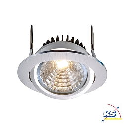 LED Ceiling recessed luminaire COB-95-24V-ROUND, voltage constant, 12W, 2700K, 45, brushed silver