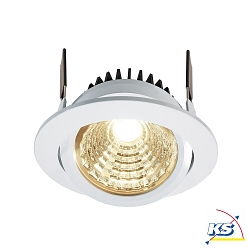 LED Ceiling recessed luminaire COB-95-24V-ROUND, voltage constant, 12W, 2700K, 45, white