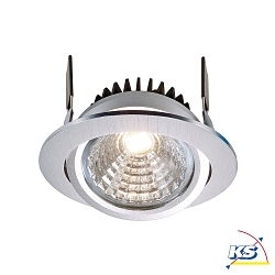 LED Ceiling recessed luminaire COB-95-24V-ROUND, voltage constant, 12W, 4000K, 45, brushed silver