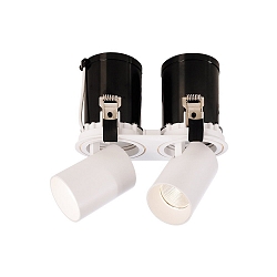 Recessed LED ceiling luminaire RIGEL MINI ROUND DOUBLE, 12W 3000K 1390lm 35�, dimmable, matt white