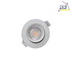 LED Loftindbygningslampe SMD-68-230V-rund, IP20, 36 drejelig, 220-240V AC / 50-60Hz, 6.5W 2700K 510lm 45, hvid