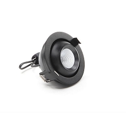 LED Loftindbygningslampe BELLATRIX, storm konstant, 18V DC, 500mA, 9W 3000K 760lm 40�, CRi > 90, drejelig, sort