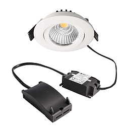 recessed spotlight DIONE IP20 swivelling, wired through IP20, white dimmable