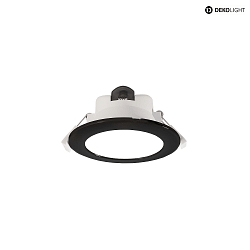Indbygnings loftlampe ACRUX 68 CCT Switch, med dekorativ ring IP20, sort, hvid dmpbar