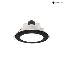 Indbygnings loftlampe ACRUX 90 CCT Switch, med dekorativ ring IP20, sort, hvid dmpbar