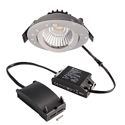 recessed spotlight DIONE IP44 DIM 827 swivelling, wired through IP44, silver dimmable
