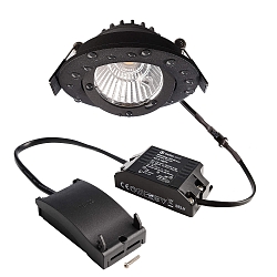 recessed spotlight DIONE IP44 DTW 930-918 swivelling, Dim-To-Warm, wired through IP44, black dimmable