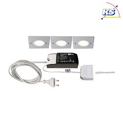 Pakke med 3 - LED Mbler lampe FINE I, 12V DC, 3W 2700K 210lm 115, inkl. strmadapter og AMP-distributr