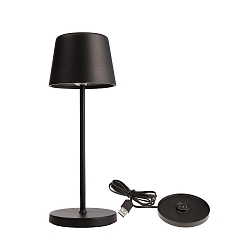 Batteri bordlampe BUNDLE CANIS MINI s�t med 1, med oplader IP65, mat, sort d�mpbar