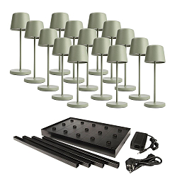Batteri bordlampe CANIS MINI GASTRO 15 stk. IP65, gr�n d�mpbar