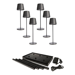 Batteri bordlampe CANIS GASTRO M s�t med 6 IP65, beige d�mpbar