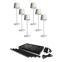 Batteri bordlampe CANIS GASTRO M s�t med 6 IP65, hvid d�mpbar