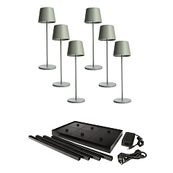 Batteri bordlampe CANIS GASTRO M s�t med 6 IP65, gr�n d�mpbar