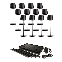 Batteri bordlampe CANIS GASTRO L s�t med 2 IP65, sort d�mpbar
