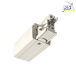 Accessories for 3-Phase track system D LINE - electrical Feed-In left, 220-240V AC/50-60Hz, white