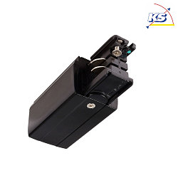 Accessories for 3-Phase track system D LINE - electrical Feed-In left, 220-240V AC/50-60Hz, black