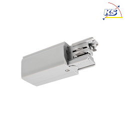 Accessories for 3-Phase track system D LINE - electrical Feed-In right, 220-240V AC/50-60Hz, gray