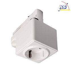 Accessories for 3-phase track system D LINE - socket adapter, 220-240V AC / 50-60Hz, 6A, white