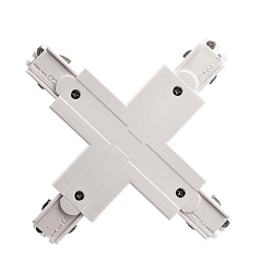 Tilbeh�r til 3-Faset skinnesystem D LINE - X-samlestykke venstre-venstre-h�jre-h�jre, 220-240V AC / 50-60Hz, hvid
