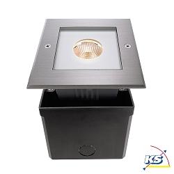 LED in-ground luminaire COB outdoor spot square, symmetrical, 220-240V AC / 50-60Hz, 6W, stainless steel, 25, IP67, 3000K
