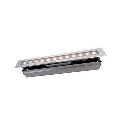 KapegoLED Gulvindbygningslampe LINE V, 220-240V, 16W, s�lv klar / gennemsigtig, varm hvid