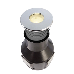 Udend�rs LED Gulvindbygningslampe ALZIRR II, symmetrisk, IP67, 24V DC, 2.4W 3000K 150lm 450cd 30�, rustfrit st�l
