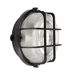 V�g- og Loftlampe SOTANO RETRO rund E27 IP44, sort d�mpbar