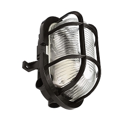 V�g- og Loftlampe SOTANO RETRO oval E27 IP44, sort d�mpbar