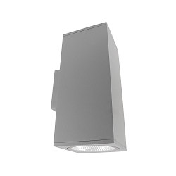 Fasadespot SHORELINE PRO SQUARE 140 UP&DOWN 2-flammer, firkantet, CCT Switch IP65, lysegr� d�mpbar