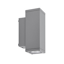 Fasadespot SHORELINE PRO LED SQUARE 70 UP&DOWN 2-flammer, firkantet, CCT Switch IP65, lysegr� d�mpbar