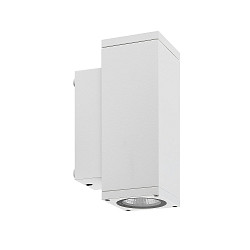 Fasadespot SHORELINE PRO LED SQUARE 70 UP&DOWN 2-flammer, firkantet, CCT Switch IP65, hvid d�mpbar