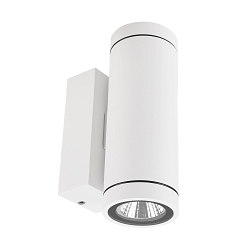 Fasadespot SHORELINE PRO ROUND 68 UP&DOWN 2-flammer, rund, CCT Switch IP65, hvid d�mpbar