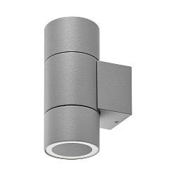 Fasadespot ACHERNAR UP & DOWN 2-flammer, cylindrisk, med lampefatning GU10 IP65, lysegr�