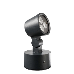 Udend�rs LED Spot 8W RGBW, IP65, 24V DC, RGB + 3000K 389lm 20�, st�bt aluminium, sort gr�