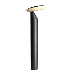 Udend�rs LED Standerlampe BERMUDA, IP65, h�jde 60cm, 10.8W 3000K 600lm 360�, st�bt aluminium, d�mpbar, sort gr�