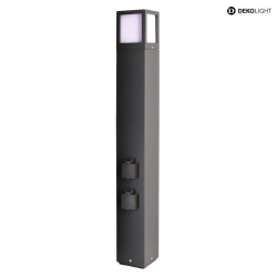 energy column DFACADO SOCKET 2-fold, long, voltage constant, with lighting E27 IP54, dark grey 