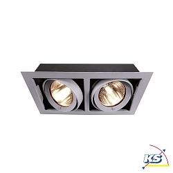 Recessed ceiling luminaire 2 cardan, 220-240V AC / 50-60Hz, G12, 70W, matt silver