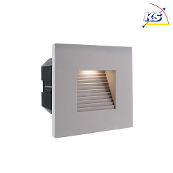 Cover SQUARE / STEP for LED Wall recessed luminaire LIGHT BASE II COB OUTDOOR, 10 x 10cm, beam angle 70, silver gray