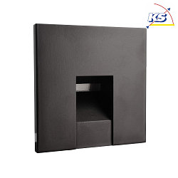 Cover SQUARE for recessed LED wall luminaire ALWAID, jet black