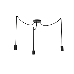 Pendel SPYDER 3-WAVE 3-flammer, rund, justerbar E27 IP20, sort d�mpbar