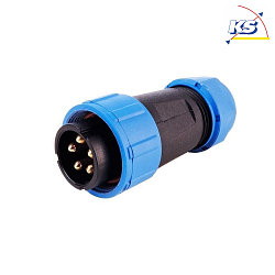 WEIPU HQ 12 / 24 / 48V socket 5-pin, MALE, L 6.5cm x H 2.5cm, IP67