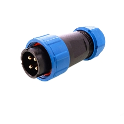 Weipu HQ 12 / 24 / 48V Stik 4-polet, MALE, IP67