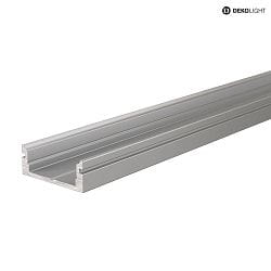 AU-01-12, flad U-Profil til 12 - 13,3 mm LED Strips, 100cm, anodiseret aluminium