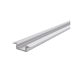 ET-01-08, flad T-Profil til 8 - 9,3 mm LED Strips, 200cm, anodiseret aluminium